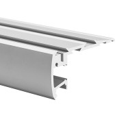 Aluminium Stufenprofil, Warn- und Treppenbeleuchtung, STEP PROFIL 18042ANODA, eloxiert in silber oder schwarz, 2 Meter