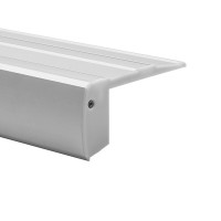 Aluminium Stufenprofil, Warn- und Treppenbeleuchtung, STEP PROFIL 18042ANODA, eloxiert in silber oder schwarz, 2 Meter