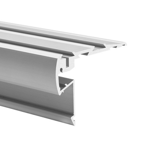 Aluminium Stufenprofil, Warn- und Treppenbeleuchtung, STEPUS PROFIL 18038ANODA, silber eloxiert, 2 meter