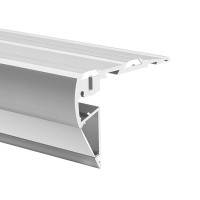 Aluminium Stufenprofil, Warn- und Treppenbeleuchtung, STEPUS PROFIL 18038ANODA, silber eloxiert, 2 meter