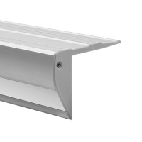 Aluminum step profile, warning and staircase lighting, STEPUS PROFIL 18038ANODA, silver anodised, 2 meter