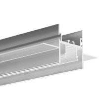 Aluminum profile for architectural light lines in stretch ceiling or plasterboard constructions, FOLED profile 058, B8332V1NA, not anodised, 1 meter