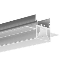Aluminum profile for architectural light lines in stretch ceiling or plasterboard constructions, FOLED profile 058, B8332V1NA, not anodised, 2 meter