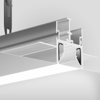 Aluminium Profil für architektonische Lichtlinien in Spanndecken oder Gipskarton Konstruktionen, FOLED Profile 058, B8332V1NA, nicht anodisiert, 2  meter