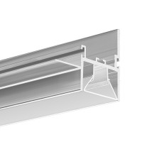 Aluminum profile for architectural light lines in stretch ceilings or plasterboard constructions, suitable for edge constructions and wall mounting, FOLED-BOK profile 058, B8334V1NA, not anodised, 2 m