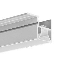 Aluminum profile for architectural light lines in stretch ceilings or plasterboard constructions, suitable for edge constructions and ceiling mounting, FOLED-SUF profile 059, B8333V1NA, not anodised, simple installation, 1m