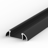 Aluminium Profil P2-1, einfache Montage, ideal für LED-Strips, Farben:silber eloxiert, schwarz ooder weiß, 1 Meter