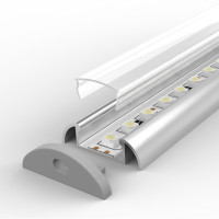 Aluminium Profil P2-1, einfache Montage, ideal für LED-Strips, Farben: silber eloxiert, schwarz ooder weiß, 2 Meter