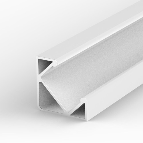 Aluminum profile P3-1, easy installation, ideal for LED strips, color options: silver anodized, black or white, 2 meter