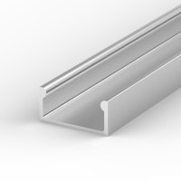 Aluminum profile P4-1, simple installation, surface-mounted profile, ideal for LED strips, color options: raw aluminum, silver anodized, black or white, 1 meter