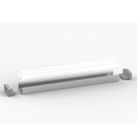 Aluminum profile P4-1, simple installation, surface-mounted profile, ideal for LED strips, color options: raw aluminum, silver anodized, black or white, 1 meter