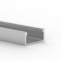 Aluminum profile P4-1, simple installation, surface-mounted profile, ideal for LED strips, color options: raw aluminum, silver anodized, black or white, 2 meter