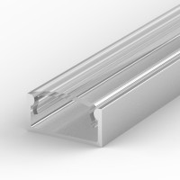Aluminium Profil P4-1, einfache Montage, Aufputzprofil, ideal für LED-Strips, Farbvarianten: Rohaluminium, silber eloxiert, schwarz oder weiß, 2 Meter