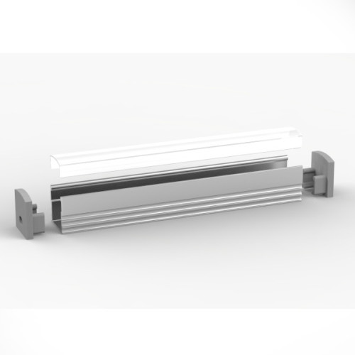 Aluminium Profil P5-1, einfache Montage, Aufputzprofil, ideal f&uuml;r LED-Strips, Farbvarianten: silber eloxiert, schwarz oder wei&szlig;, 1 Meter