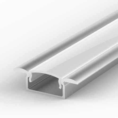 Aluminium Profil P6-1, einfache Montage, Einlassprofil, ideal f&uuml;r LED-Strips, Farbvarianten: silber eloxiert, schwarz oder wei&szlig;, 1 Meter