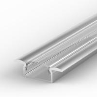 Aluminium Profil P6-1, einfache Montage, Einlassprofil, ideal für LED-Strips, Farbvarianten: silber eloxiert, schwarz oder weiß, 1 Meter