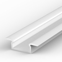 Aluminum profile P6-1, simple installation, Inlet profile, ideal for LED strips, color options: silver anodized, black or white, 1 meter