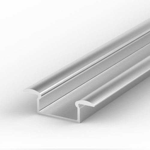 Aluminium Profil P6-1, einfache Montage, Einlassprofil, ideal f&uuml;r LED-Strips, Farbvarianten: silber eloxiert, schwarz oder wei&szlig;, 2 Meter
