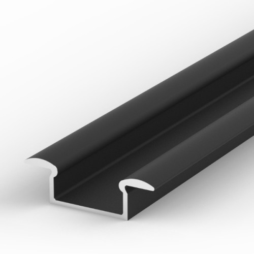 Aluminium Profil P6-1, einfache Montage, Einlassprofil, ideal f&uuml;r LED-Strips, Farbvarianten: silber eloxiert, schwarz oder wei&szlig;, 2 Meter