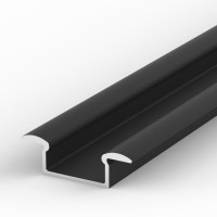 Aluminum profile P6-1, simple installation, Inlet profile, ideal for LED strips, color options: silver anodized, black or white, 2 meter