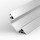 Aluminium Profil P7-1, einfache Montage, Eckprofil, Einlassprofil, ideal für LED-Strips, Farbvarianten: silber eloxiert, schwarz oder weiß, 1 Meter