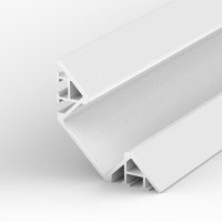 Aluminum profile P7-1, easy installation, corner profile, inlet profile, ideal for LED strips, color options: silver anodized, black or white, 2 meter