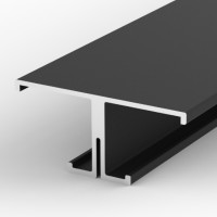 Aluminum profile P9-1, ideal for LED strips, color options: silver anodized, black or white, 1 meter