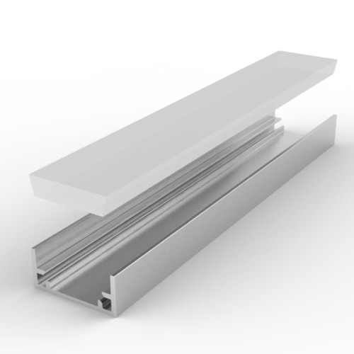 Aluminium Profil P11-1,  ideal für LED-Strips, hermetisches Profil, durch Abdeckung C5 Staub- und Wasserdicht, Farbvarianten: silber eloxiert, 1 Meter