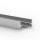 Aluminium Profil P11-1,  ideal für LED-Strips, hermetisches Profil, durch Abdeckung C5 Staub- und Wasserdicht, Farbvarianten: silber eloxiert, 1 Meter