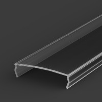 C2 Abdeckung für Aluminium Profil P13-1, satiniert oder  transparent, 1 bis 2  Meter