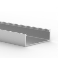Aluminium Profil P13-1,  ideal für LED-Strips, Aufputzprofil, Farbvarianten: silber eloxiert, schwarz, weiß, 1 Meter