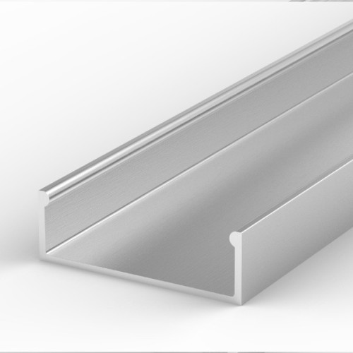 Aluminium Profil P13-1,  ideal für LED-Strips, Aufputzprofil, Farbvarianten: silber eloxiert, schwarz, weiß, 2 Meter