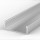 Aluminium Profil P13-1,  ideal für LED-Strips, Aufputzprofil, Farbvarianten: silber eloxiert, schwarz, weiß, 2 Meter