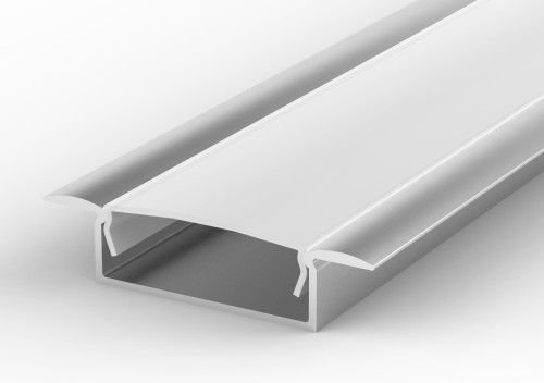Aluminium Profil P14-1,  ideal für LED-Strips, Einlassprofil, Farbvarianten: silber eloxiert, schwarz, weiß, 1 Meter