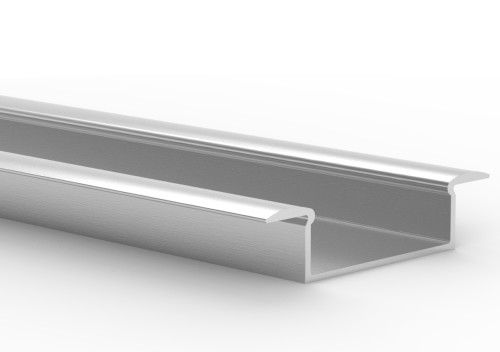 Aluminum profile P14-1, ideal for LED strips, inlet profile, color options: silver anodized, black, white, 1 meter
