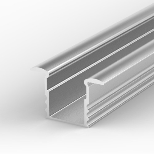 Aluminium Profil P18-1,  ideal für LED-Strips, Einlassprofil, Farbvarianten: silber eloxiert, schwarz, weiß, 1 Meter