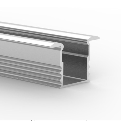 Aluminium Profil P18-1,  ideal f&uuml;r LED-Strips, Einlassprofil, Farbvarianten: silber eloxiert, schwarz, wei&szlig;, 1 Meter