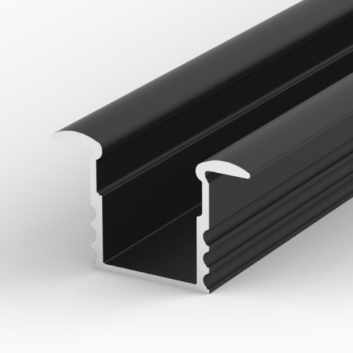 Aluminum profile P18-1, ideal for LED strips, inlet profile, color options: silver anodized, black, white, 1 meter