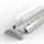 Set - Aluminium Profil P2-1, ideal für LED-Strips, Silber eloxiert, Profil  + Abdeckung + Endkappen, 2 Meter