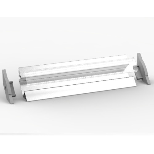 Set - Aluminium Profil P7-1, Einlassprofil,  ideal für LED-Strips, Silber eloxiert, Profil  + Abdeckung + Endkappen, 1 Meter