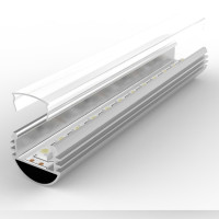 Set - aluminum profile P8-1, ideal for LED strips, silver anodized, profile + cover, 1 meter