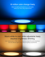 Mi-Light / MIBOXER/ Blendschutz RGB+CCT LED Downlight  / 18W, Lumen: 1200lm, Abstrahlwinkel: 60°, RGB: 16 millionen Farben,  CCT:  2700 - 6500K, Lochgröße: ø120~125mm/ FUT072