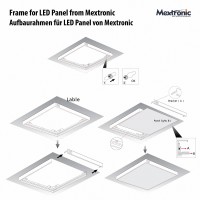 Surface LED panel 62x62 38W (W) Warm White UGR19 1-10V & Dali, PANUGR6262W338W10DIM04V05