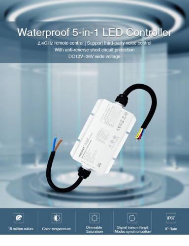 Waterproof 5-in-1 LED Controller, LS2-WP