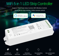 WiFi 5 in 1 LED Strip Controller DC12~24V 6A/Channel 15mA...