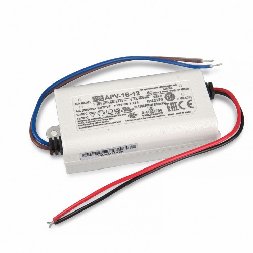 MEANWELL APV-16-12 SMPS 12V / DC / 0-1,25A / 15W IP42