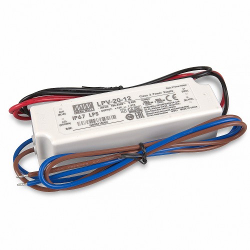 MEAN WELL LPV-20-12 SMPS 12V / DC / 0-1,67A / 20W IP67