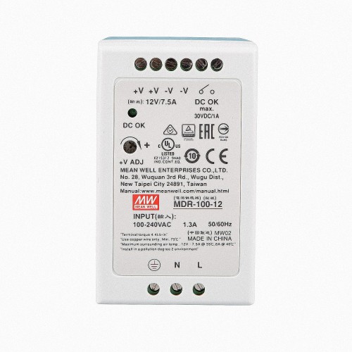 HUTSCHIENEN-NETZTEIL (DIN-RAIL) MDR-100-12 SNT DIN-SCHIENE 12V/DC/0-7,5A/ 90W