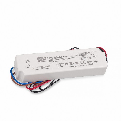 MEAN WELL LPV-60-24 SMPS 24V / DC / 0-2,5A / 60W IP67