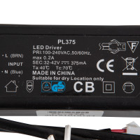 KONSTANTSTROMQUELLE LED 100-240V AC NETZTEIL 375MA 32-42V